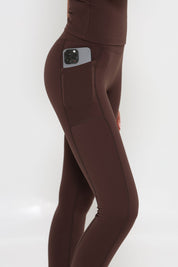 Essentials Invisible Scrunch Pocket Leggings - Mocha Brown