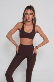 Essentials Racer Crop - Mocha Brown