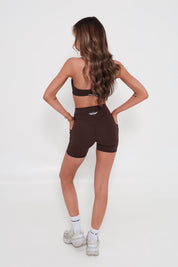 Essentials Invisible Scrunch Pocket 4.5" Shorts - Mocha Brown