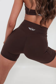 Essentials Invisible Scrunch Pocket 4.5" Shorts - Mocha Brown