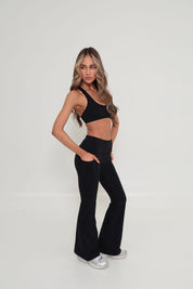 Essentials Racer Crop - Black