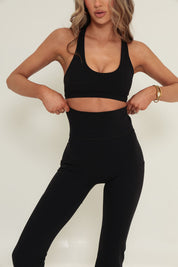 Essentials Fold Over Pocket Flares - Black