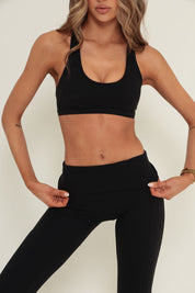 Essentials Racer Crop - Black