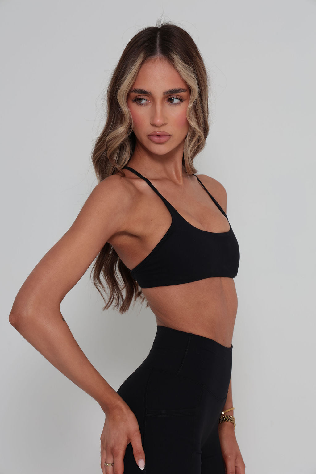 Essentials Strappy Crop - Black