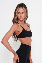 Essentials Strappy Crop - Black