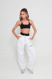 Original Baggy Wide Logo Joggers - Oat Grey