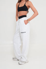 Original Baggy Wide Logo Joggers - Oat Grey