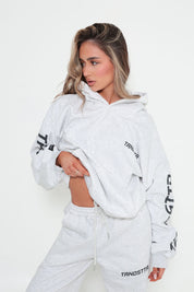 Original Oversized Boxy Logo Hoodie - Oat Grey