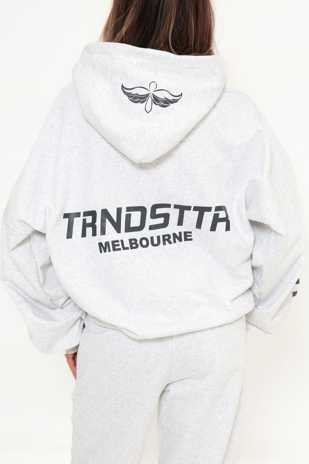 Original Oversized Boxy Logo Hoodie - Oat Grey