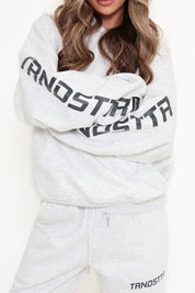 Original Oversized Boxy Logo Hoodie - Oat Grey