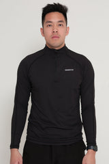 Essentials Men 1/4 Zip Compression Long Sleeve - Black