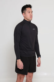 Essentials Men 1/4 Zip Compression Long Sleeve - Black