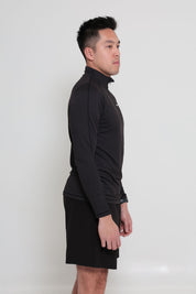 Essentials Men 1/4 Zip Compression Long Sleeve - Black