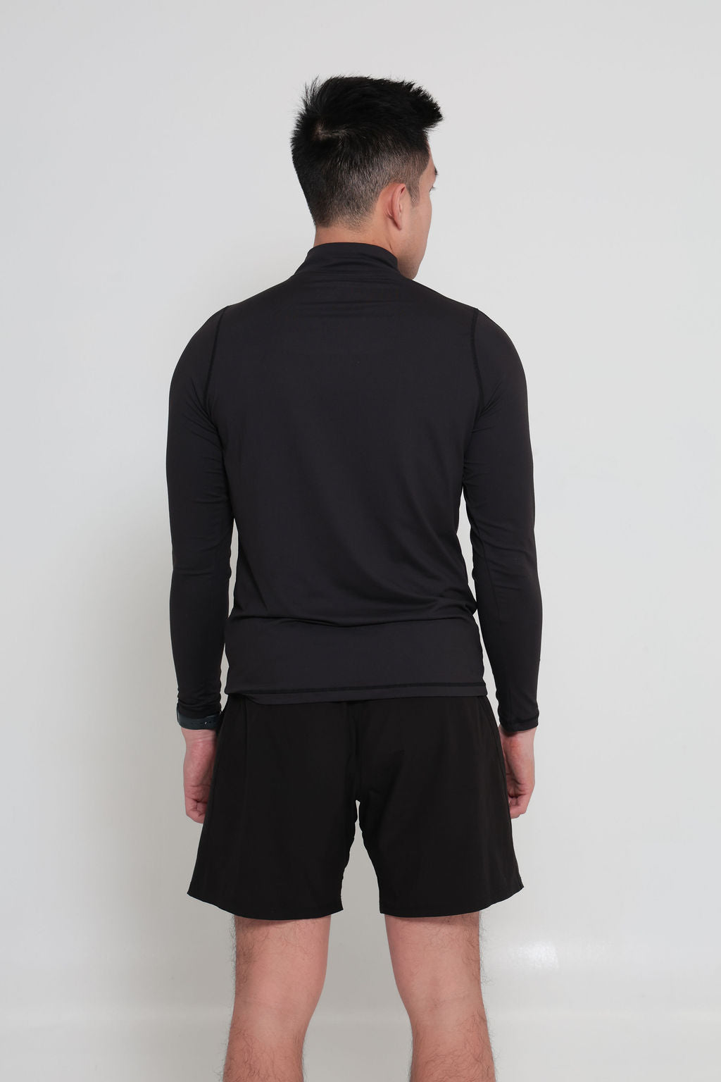 Essentials Men 1/4 Zip Compression Long Sleeve - Black