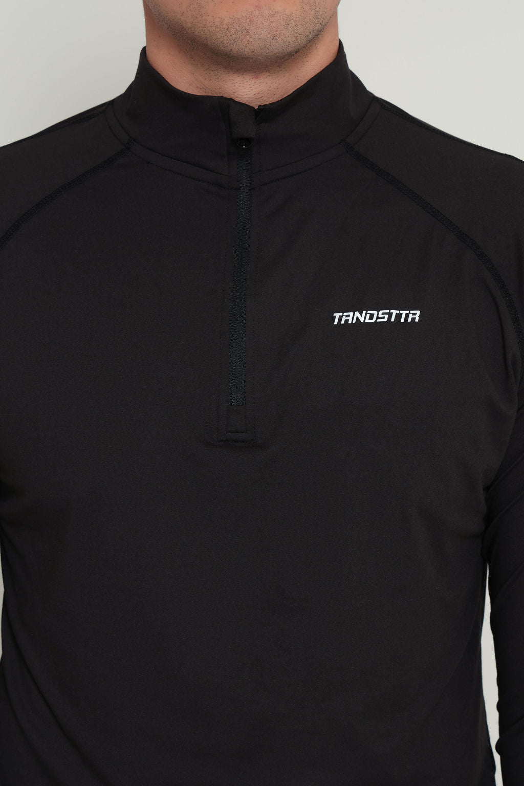 Essentials Men 1/4 Zip Compression Long Sleeve - Black