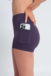 AirSilk™ 4" Invisible Scrunch Pocket Essentials Shorts - Plum