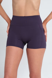 AirSilk™ 4" Invisible Scrunch Pocket Essentials Shorts - Plum