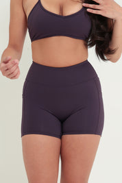 AirSilk™ 4" Invisible Scrunch Pocket Contour Shorts - Plum