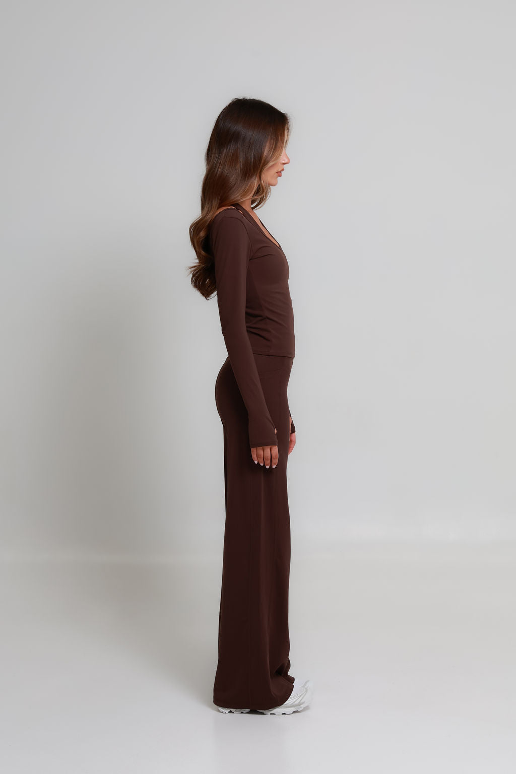 SoftForm™ Wide Leg Bottoms - Mocha Brown