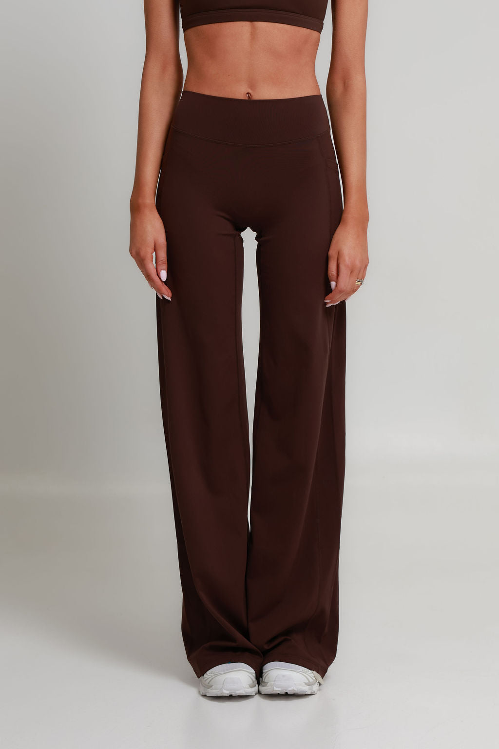 SoftForm™ Wide Leg Bottoms - Mocha Brown