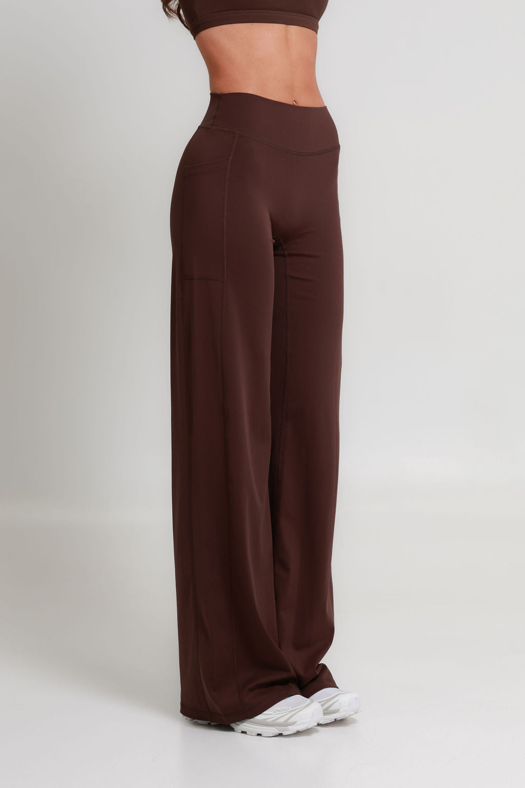 SoftForm™ Wide Leg Bottoms - Mocha Brown