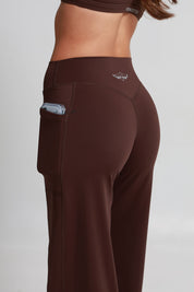 SoftForm™ Wide Leg Bottoms - Mocha Brown