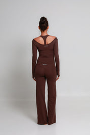 SoftForm™ V Plunge Long Sleeve - Mocha Brown