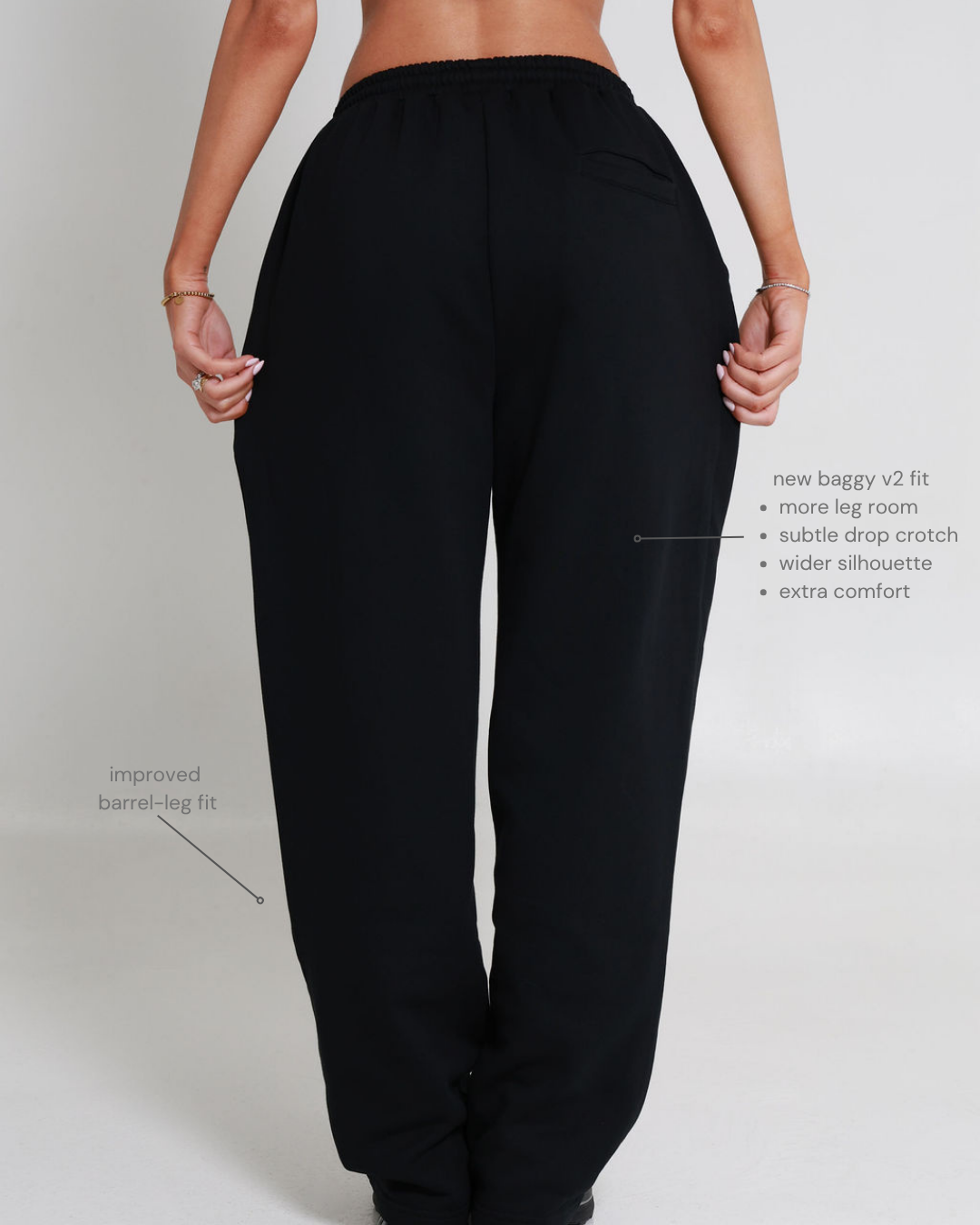 Original Baggy Wide Logo Joggers - Jet Black