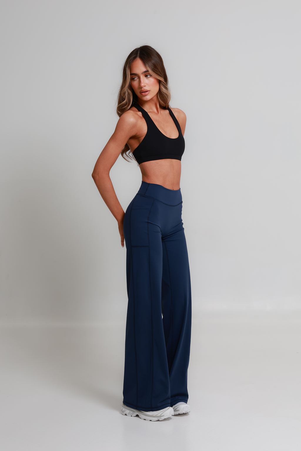SoftForm™ Wide Leg Bottoms - Navy Blue