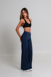 SoftForm™ Wide Leg Bottoms - Navy Blue