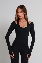 SoftForm™ V Plunge Long Sleeve - Classic Black