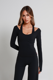 SoftForm™ V Plunge Long Sleeve - Classic Black