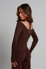SoftForm™ V Plunge Long Sleeve - Mocha Brown