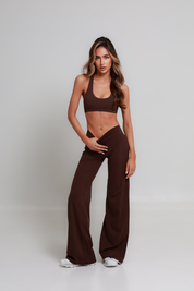SoftForm™ Wide Leg Bottoms - Mocha Brown