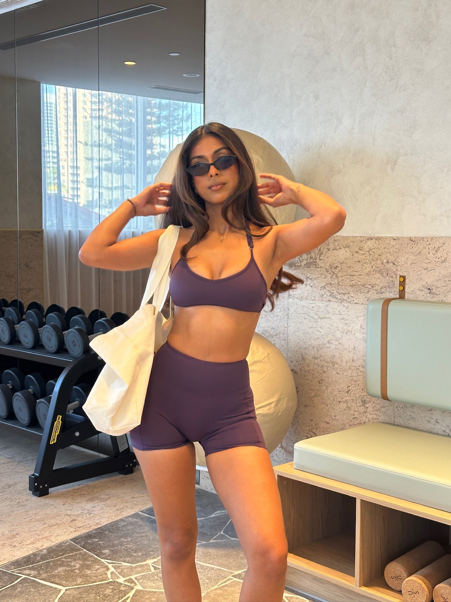AirSilk™ Contour Halter Crop - Plum