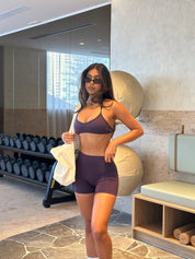 AirSilk™ 4" Invisible Scrunch Pocket Essentials Shorts - Plum