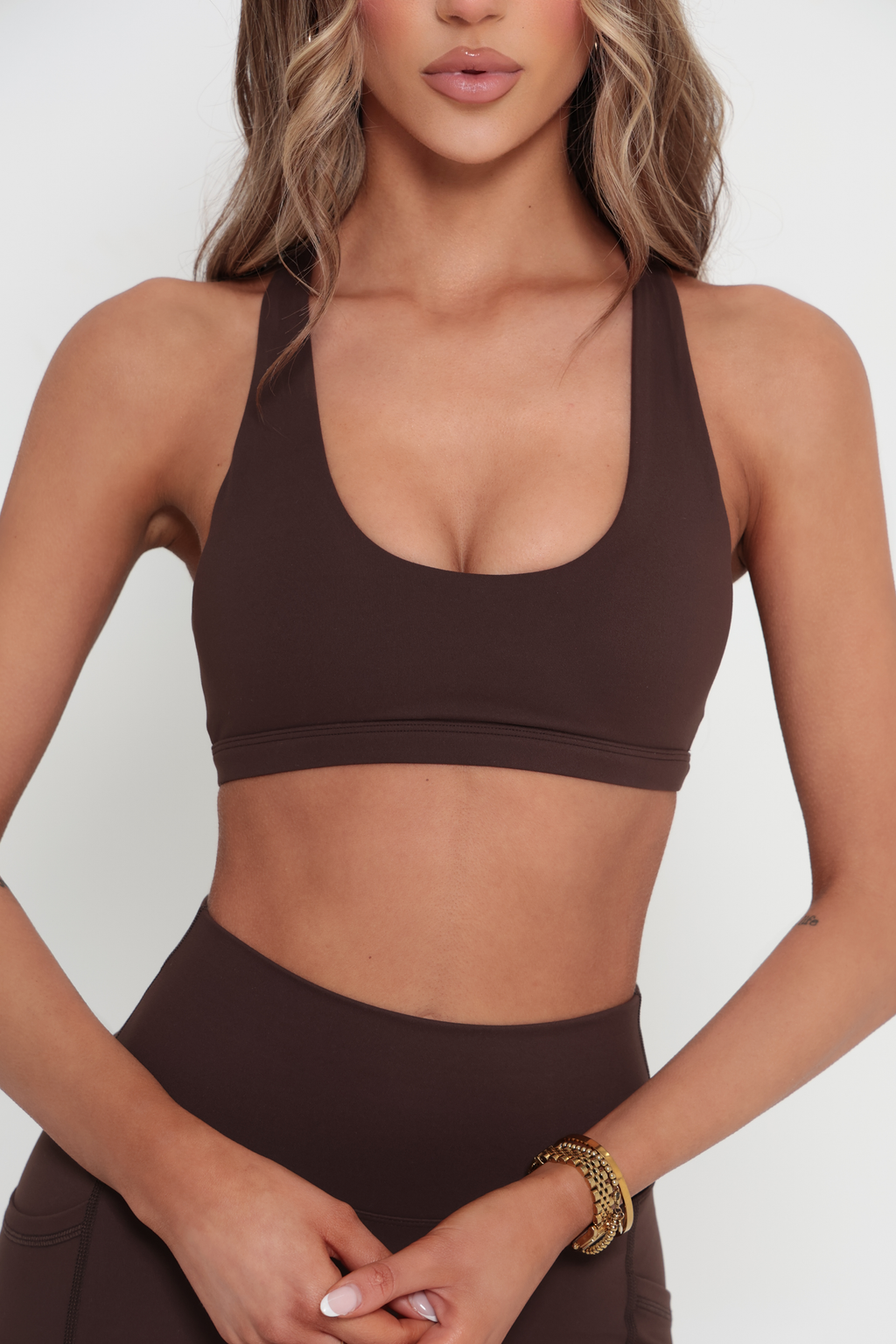 Essentials Racer Crop - Mocha Brown