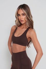 Essentials Racer Crop - Mocha Brown