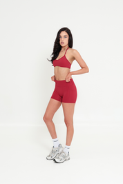 AirSilk™ Contour Halter Crop - Chilli