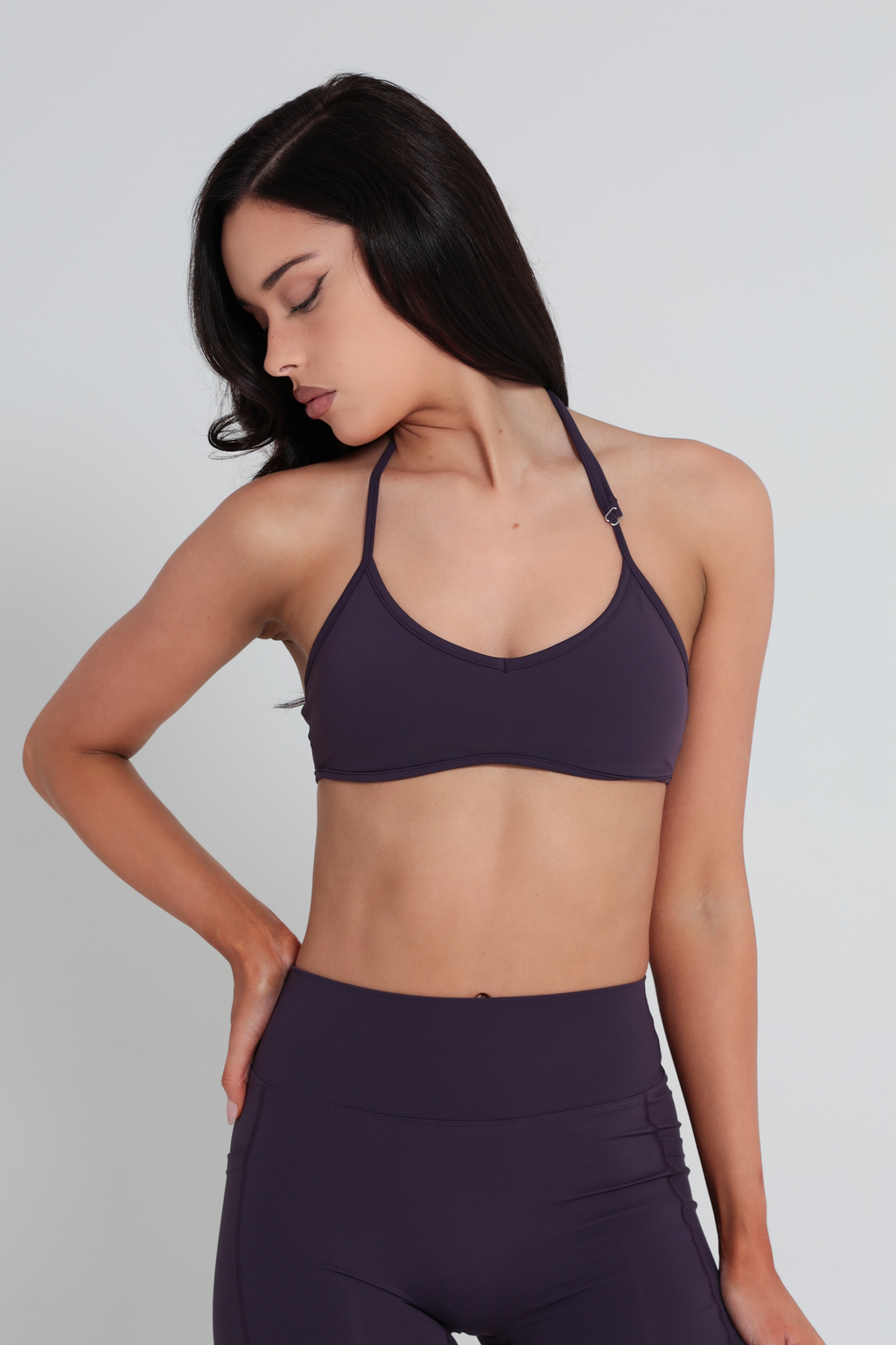 AirSilk™ Contour Halter Crop - Plum