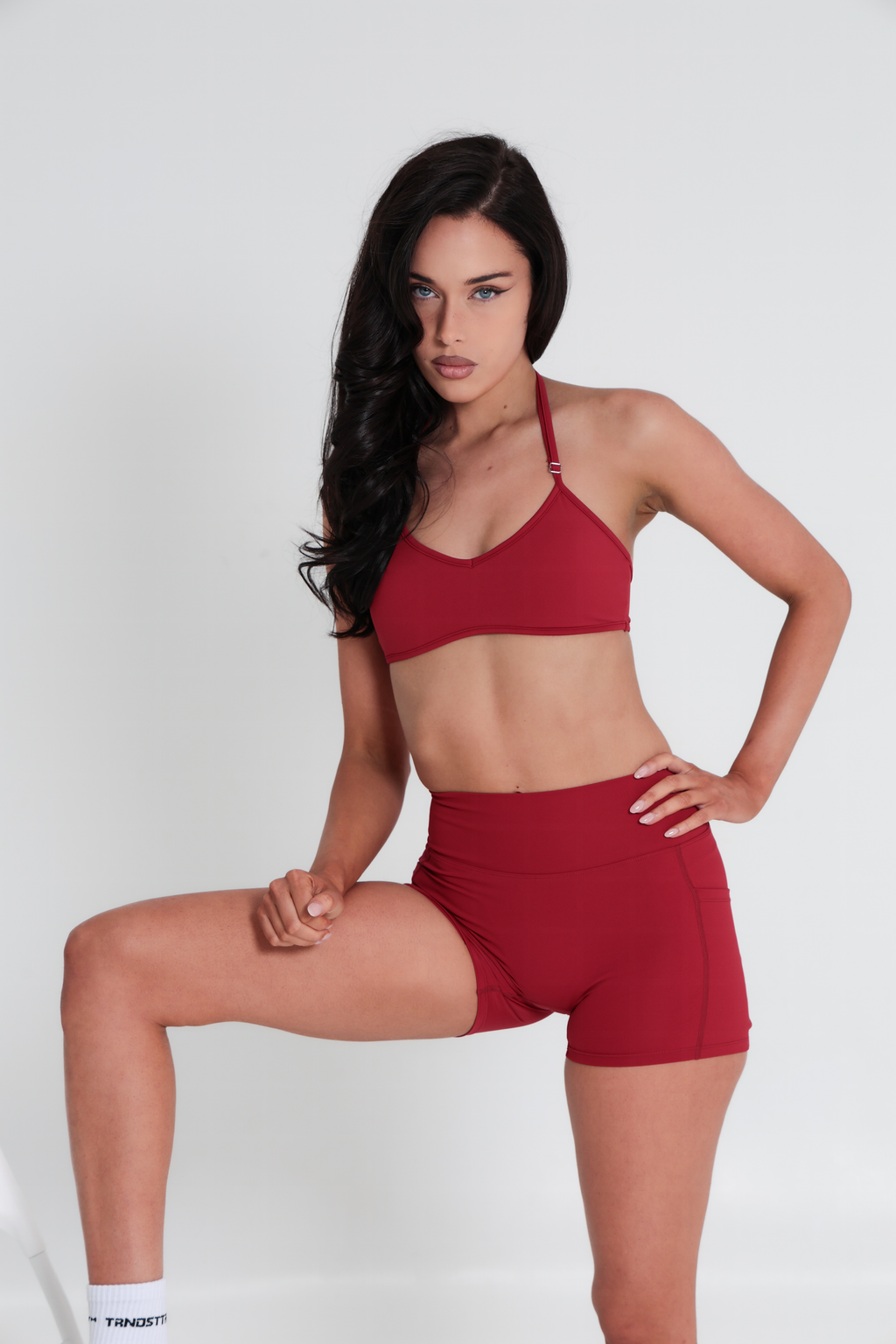 AirSilk™ Contour Halter Crop - Chilli