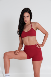 AirSilk™ Contour Halter Crop - Chilli
