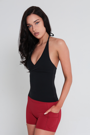 SoftForm™ Halter Tie-Up Cami Tank - Classic Black