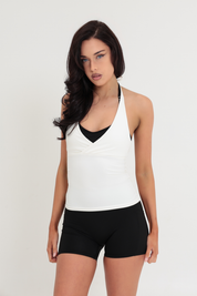 SoftForm™ Halter Tie Up Cami Tank - Ivory White
