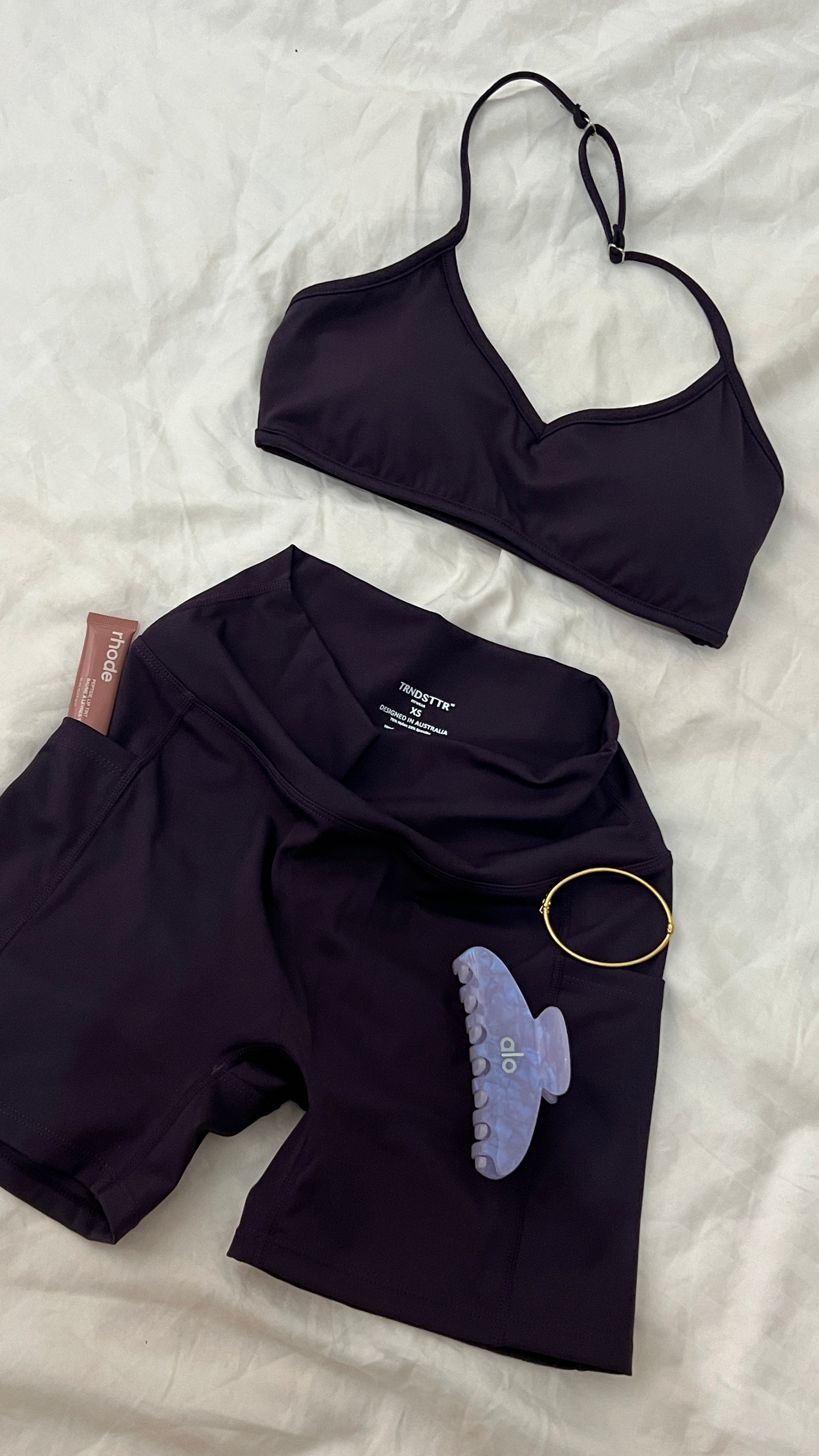 AirSilk™ 4" Invisible Scrunch Pocket Essentials Shorts - Plum