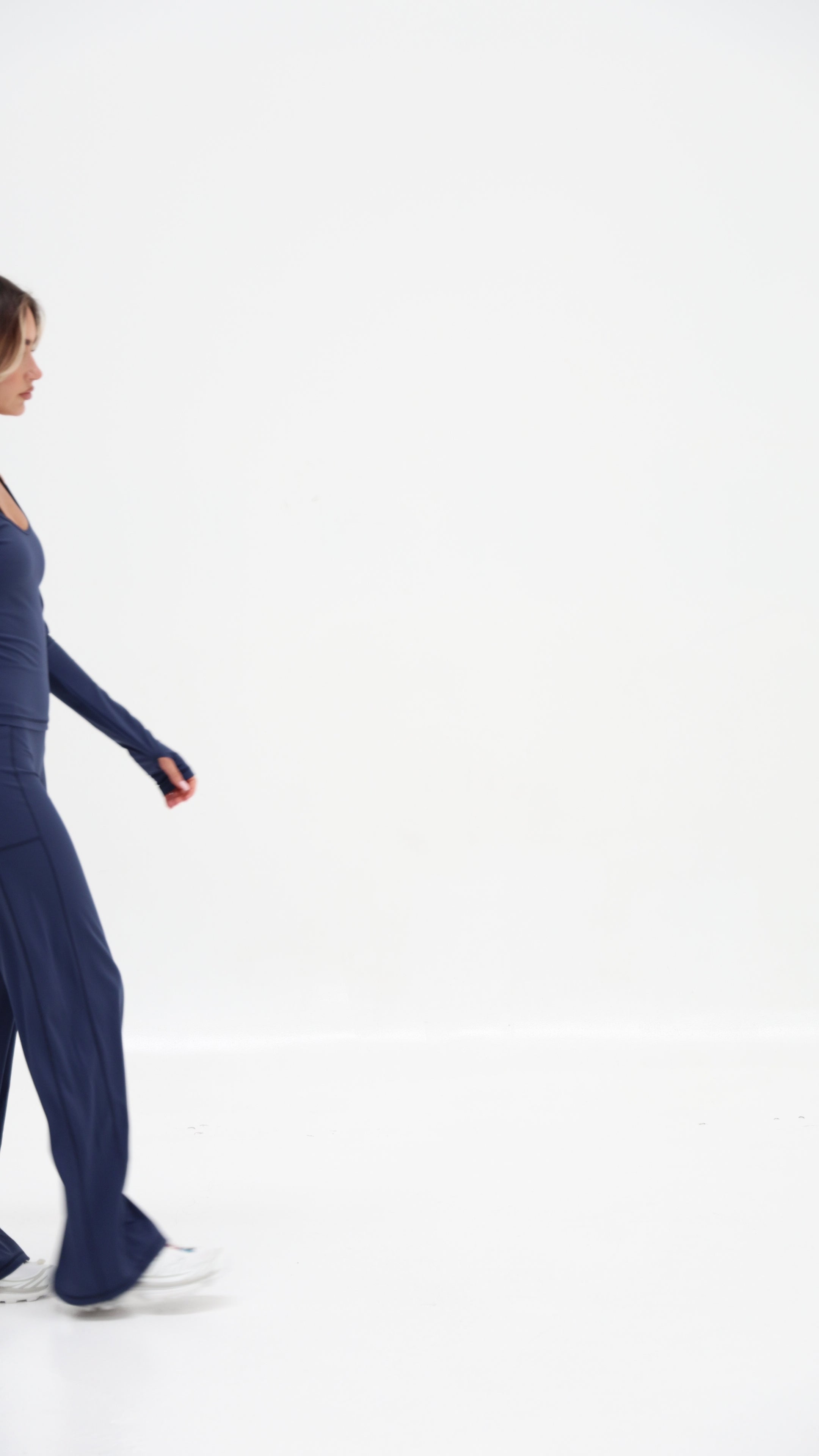 SoftForm™ Wide Leg Bottoms - Navy Blue