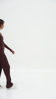 SoftForm™ Wide Leg Bottoms - Mocha Brown