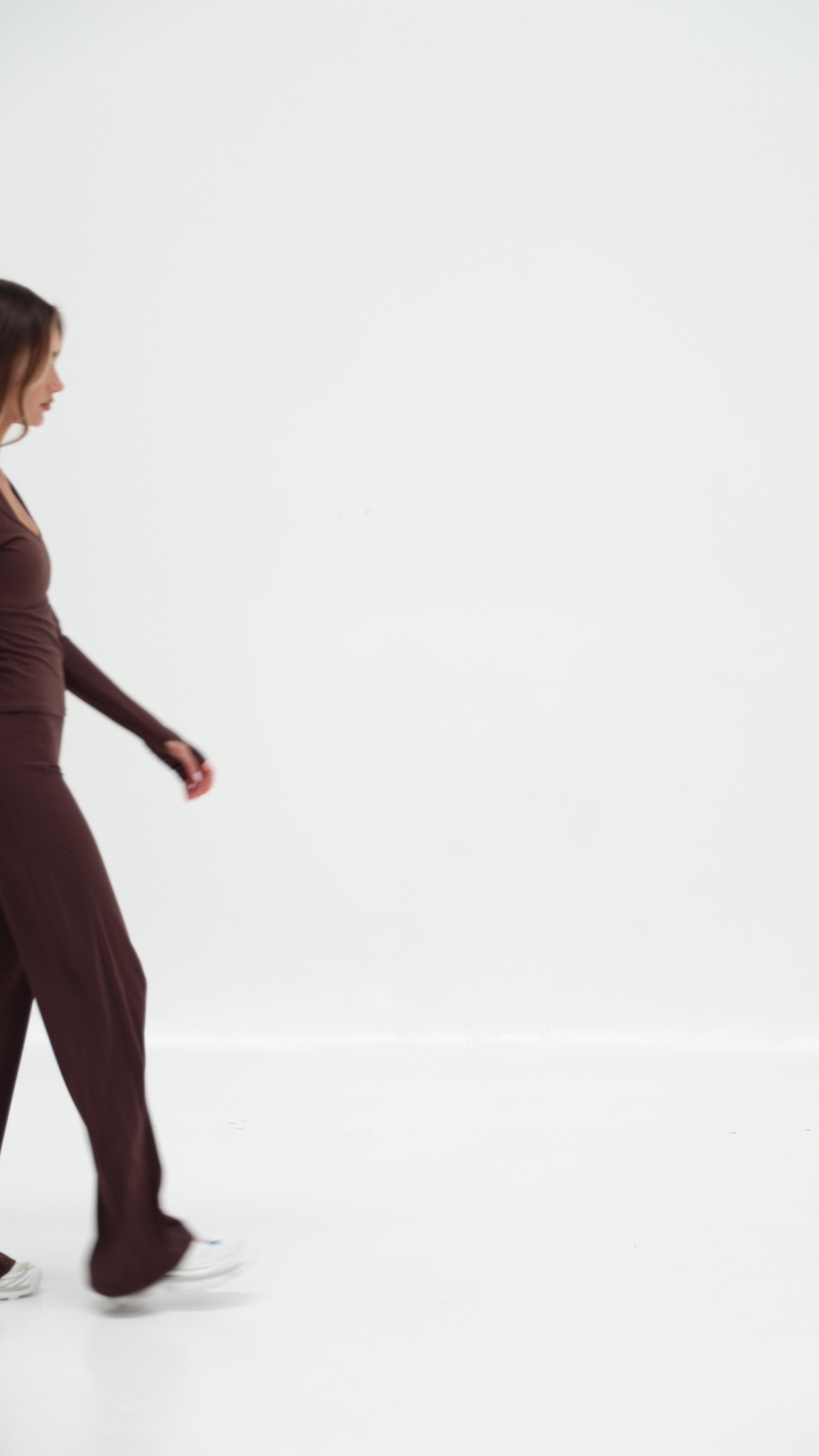SoftForm™ Wide Leg Bottoms - Mocha Brown