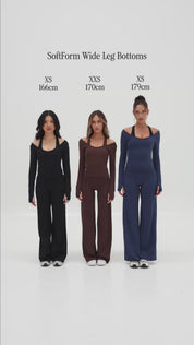 SoftForm™ Wide Leg Bottoms - Mocha Brown